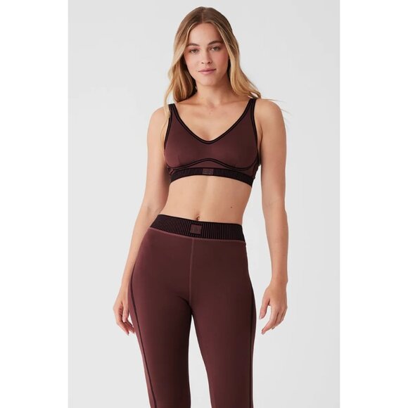 ALO Yoga Airlift High-Waist 7/8 Line Up Leggings in Cherry Cola - Picture 2 of 6